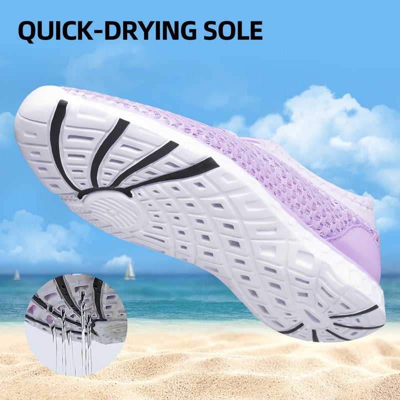DOUSSPRT Women's Water Shoes Quick Drying Sports Aqua Shoes Purple Size 9.5 - Image 3